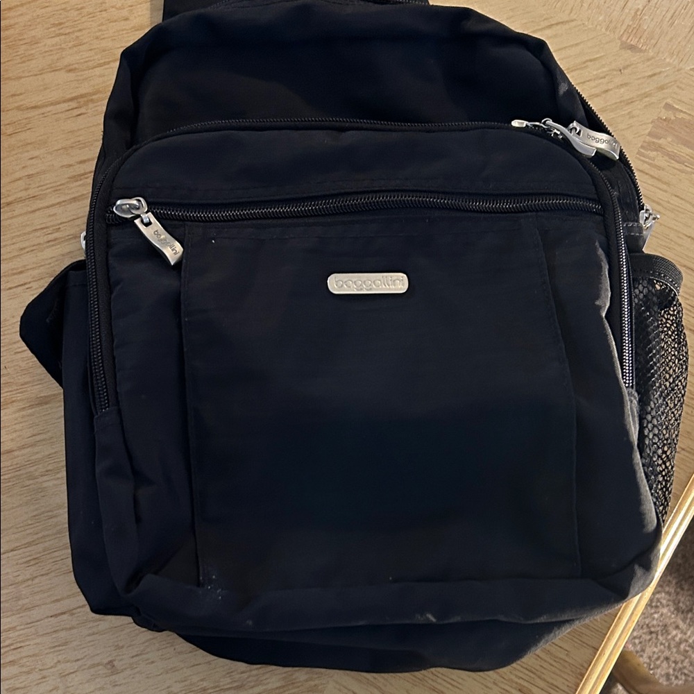 Baggallini Black‎ Travel Crossbody with Silver Accents